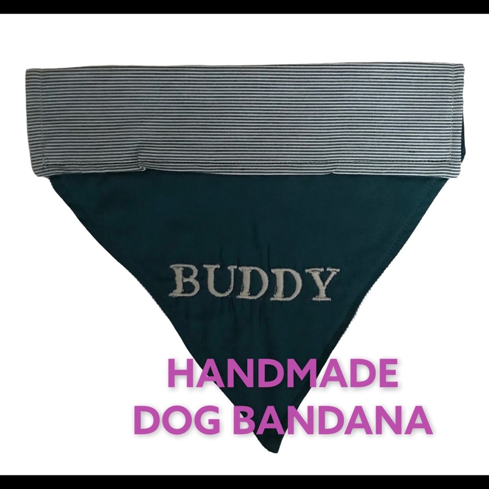 SLIP ON DOG BANDANA EMBROIDERED PERSONALIZED BUDDY